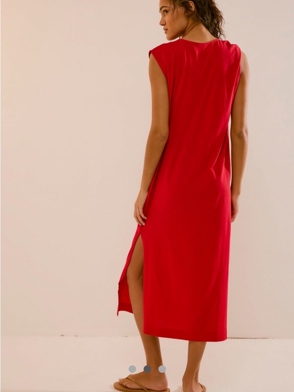 Free People Barbados Cherry Tie-Shoulder Midi Dress - Picture 2 of 5